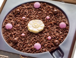 Spring Flower Chocolate Pizza